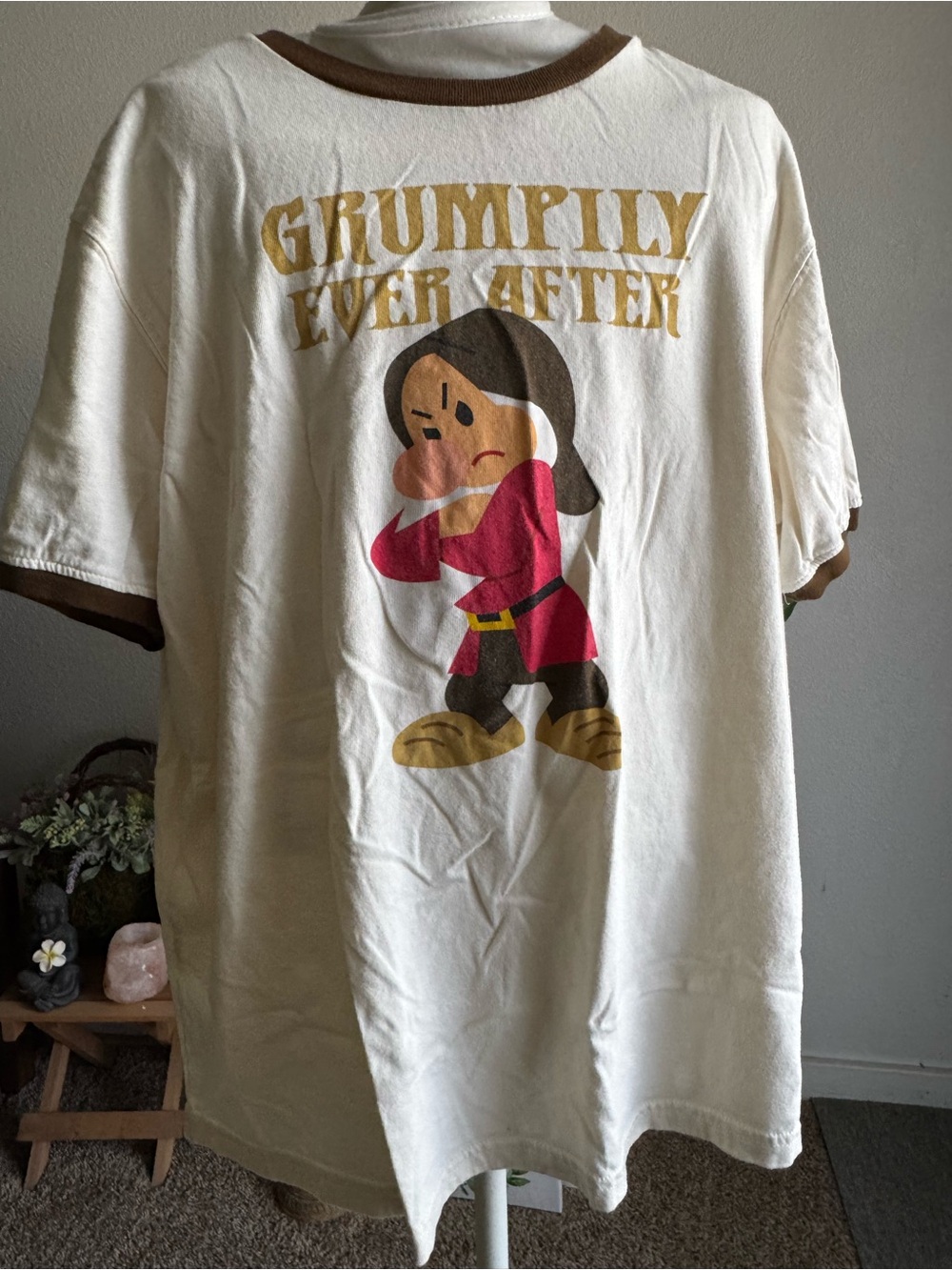 Disney Cream Graphic Tee with Brown Trim - Grumpily Ever After